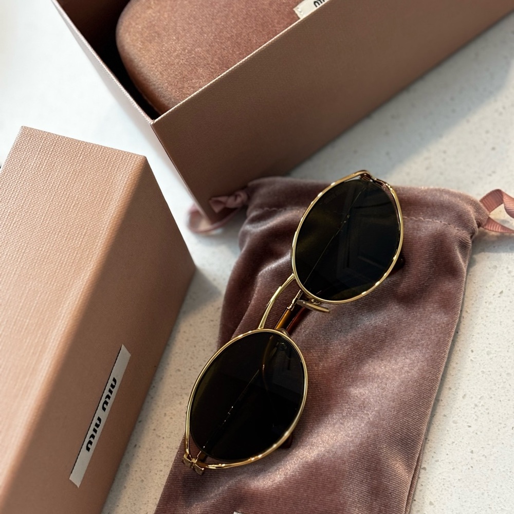 Miu Miu Gold Sunglasses